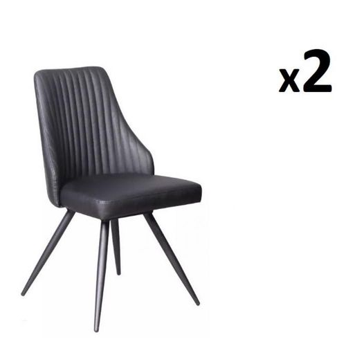 Lot De 2 Chaises Design Freeway Piètement Pivotant Noir