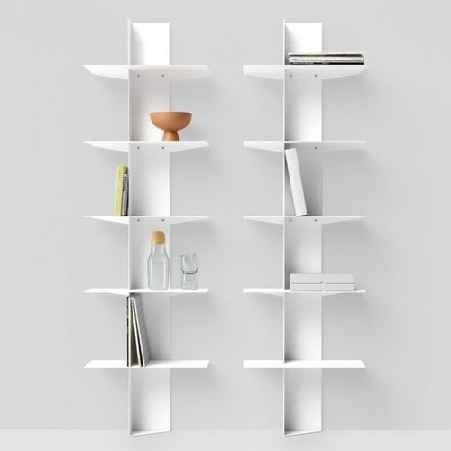 Bibliothèque Murale Lift En Aluminium Et Acier Coloris Blanc
