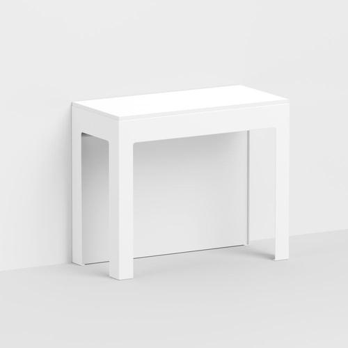 Table Console Extensible Ulisse En Bois Blanc Sablé