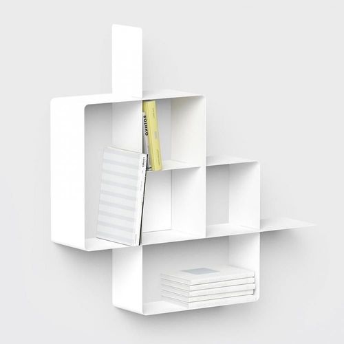 Bibliothèque Mondrian En Acier Coloris Blanc