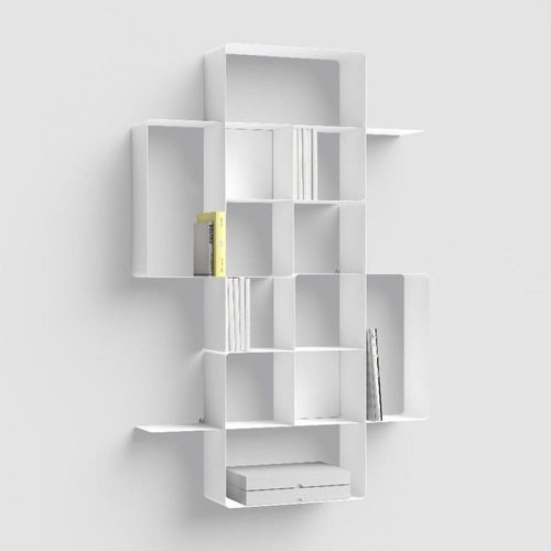 Bibliothèque Mondrian En Acier Compositions4 Coloris Blanc