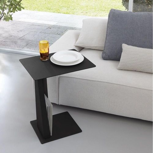 Table porte-revues VOGUE acier couleur noir sablé