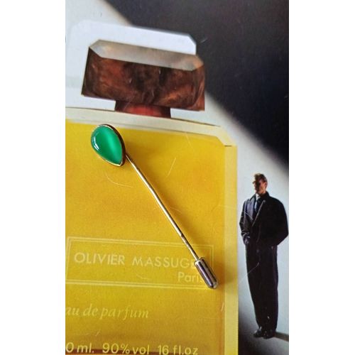 Épingle Vintage Argent Et Jade