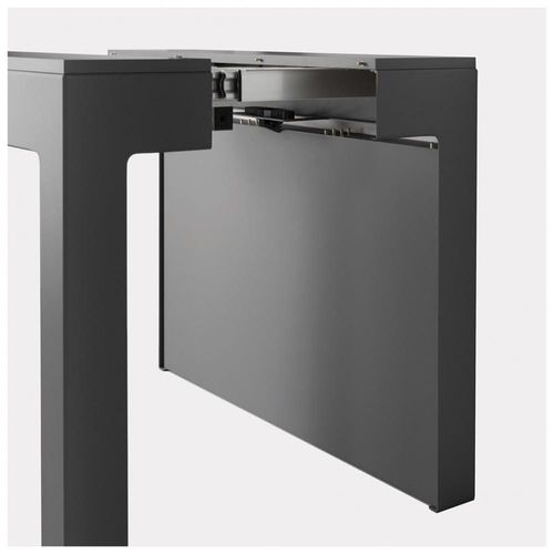 Table Console Extensible Ulisse Acier Pieds Inox Rallonge Aluminium Coloris Gris Ardoise