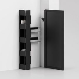 Bibliothèque + Miroir + Porte Manteau + Étagères Rettangolo Couleur Noir