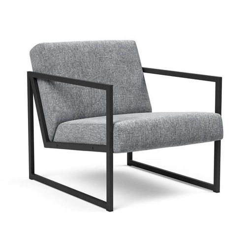 Chaise Vikko Accoudoirs Métal Noir Tissu Twist Granite