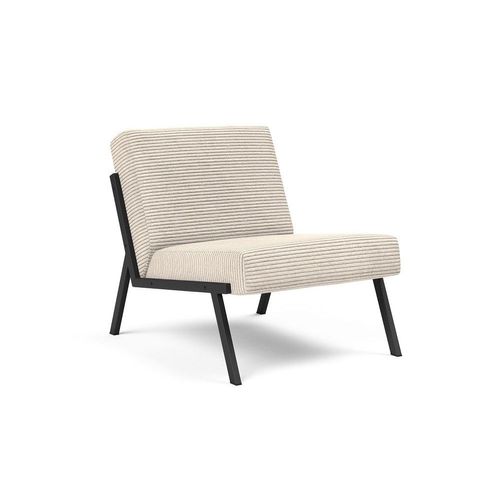 Chaise Vikko Pieds Métal Noir Tissu Corduroy Ivoire