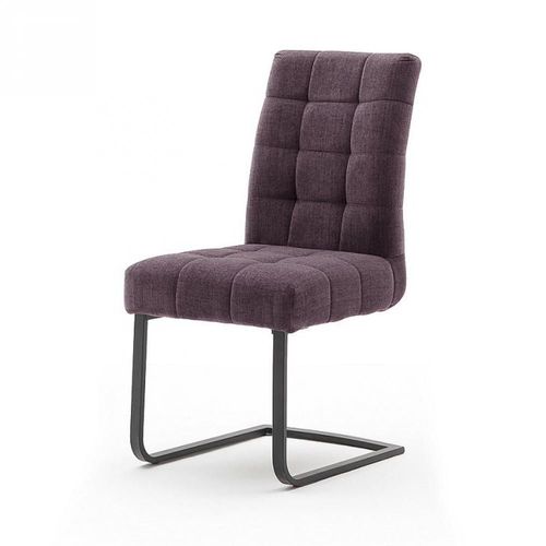 Lot De 2 Chaises Design Pretty Textile Aqua Clean Merlot Piétement Tube Plat Noir Luge