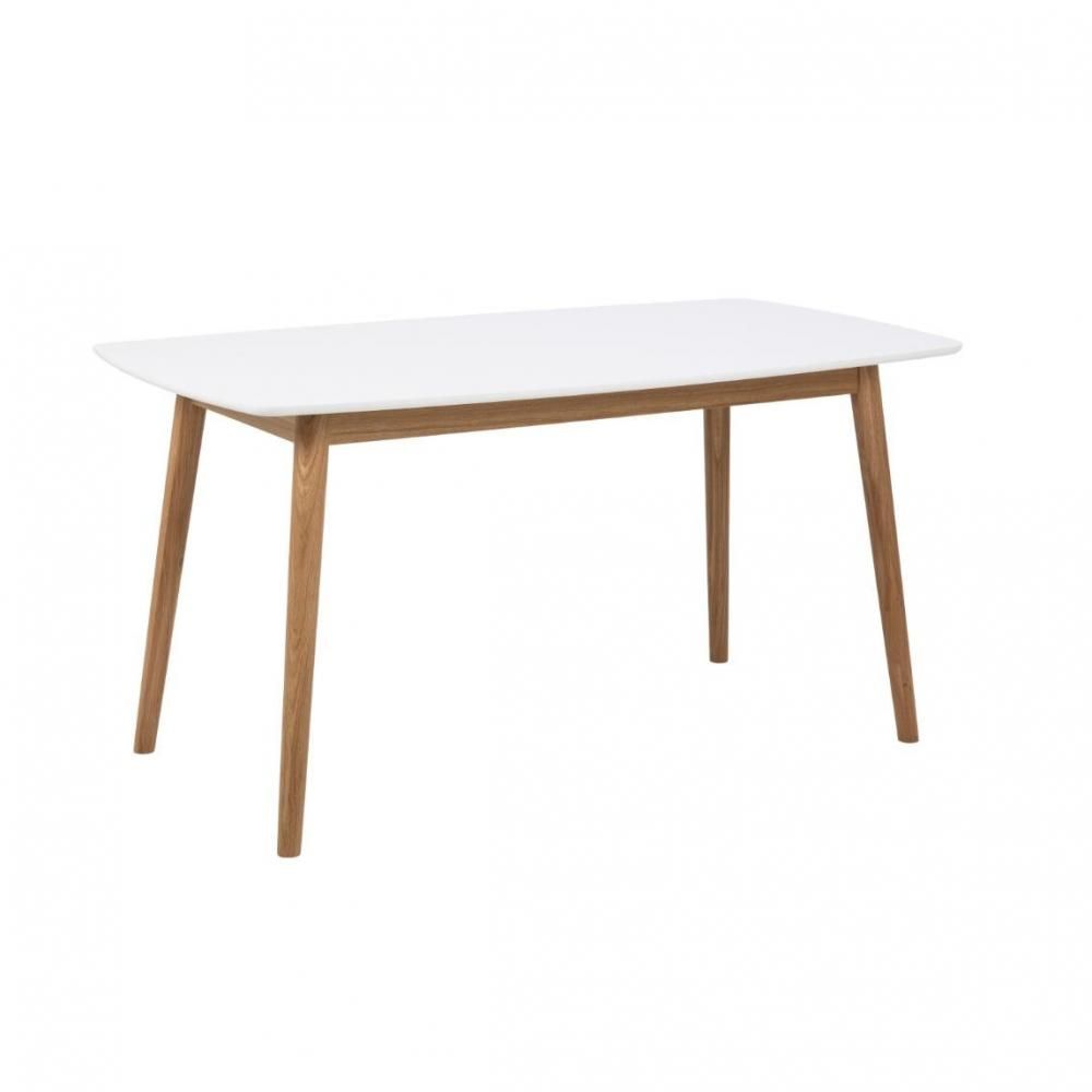 Table à manger ronde extensible 120/160x120x75 cm décor naturel