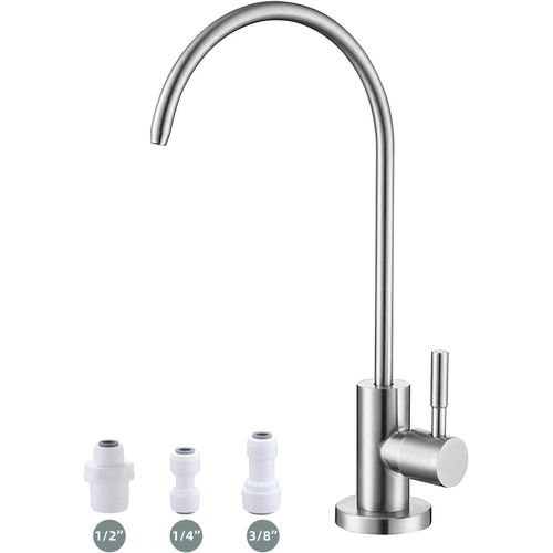 Robinet d'eau potable, facile à installer, robinet RO pour évier, robinet à osmose inverse sans plomb pour évier de cuisine, bar, acier inoxydable SUS304 en nickel brossé