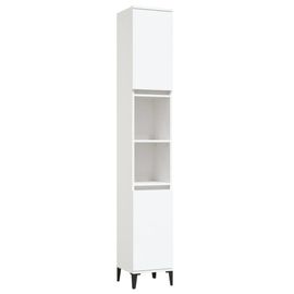 Armoire Colonne Salle De Bain Bois 30x30x190 Cm Blanc