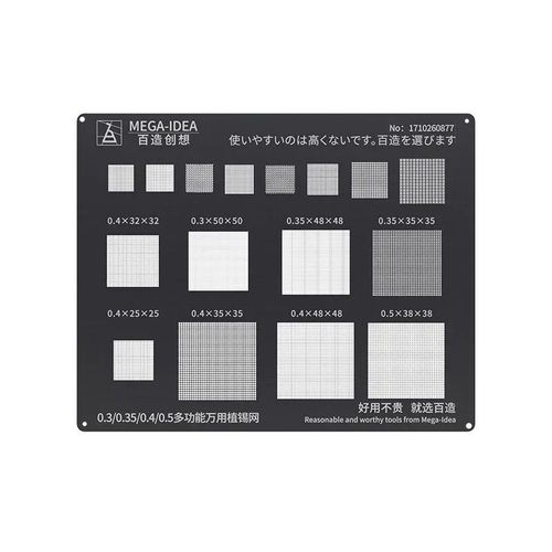 Qianli Mega-Idea Acier Noir Bga Reballing Stbbles Pour Iphone 14 13 12 11 Pro Max Mini X Poly 8 7 6 Cpu Ic Puce 18/Plantation Net - Type 0.3-0.5 Universal