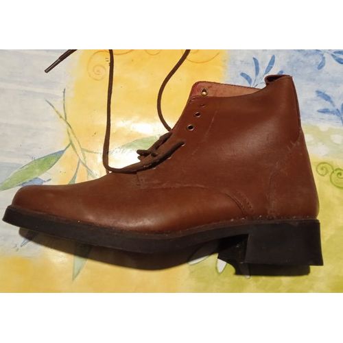 Bottines A Lacets - " Buxom " - En Cuir Marron - Taille 1