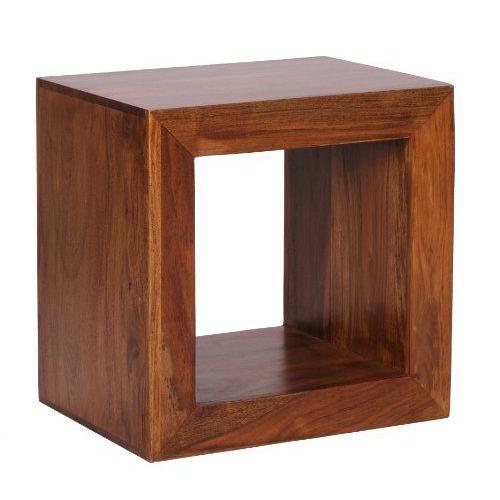 Table Basse Cube 44x44 Cm En Bois De Sheesham Massif