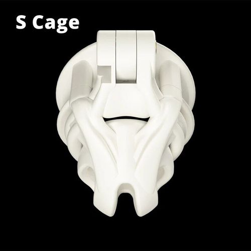 Cage Python V7.0 3d Evo Pour Homme,Dispositif De Chasteté Mamba,Double Arc,Anneau De Pénis,Jouet Sexuel Pour Adulte,2021 - Type White S Cage-With 4 Sizes Rings
