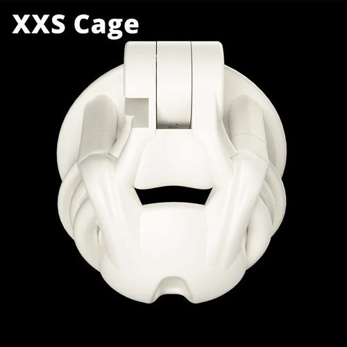 Cage Python V7.0 3d Evo Pour Homme,Dispositif De Chasteté Mamba,Double Arc,Anneau De Pénis,Jouet Sexuel Pour Adulte,2021 - Type White Xxs Cage-With 4 Sizes Rings