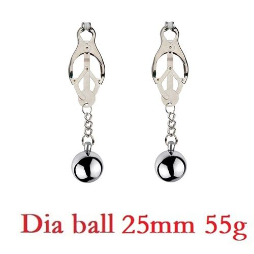 Clips De Serrage En Métal Pour Femme,Pinces À Clipser,Bondage Du Sein,Retenue,Sex Toy,Continents,Balle,Poids,Métal - Type B 25mm Ball