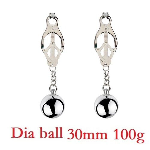 Clips De Serrage En Métal Pour Femme,Pinces À Clipser,Bondage Du Sein,Retenue,Sex Toy,Continents,Balle,Poids,Métal - Type B 30mm Ball