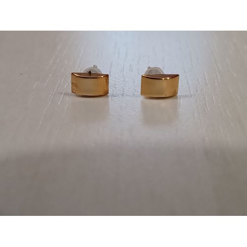 Boucles D'oreilles Demi Cylindre Doré