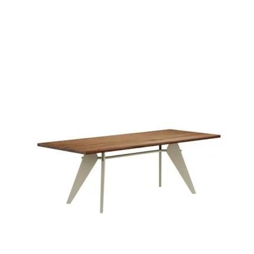 Vitra - Em Table - 220 Cm - Prouvé Blanc Colombe (Écru) - Noyer Américain - Marron
