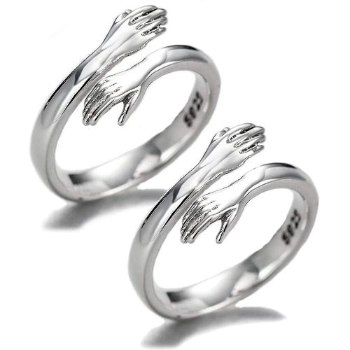Bague De Câlin De Couple, Bague De Câlin En Argent Sterling 925 Pour Couple Femmes Filles Bijoux