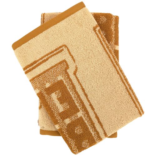 Lot De 2 Torchons De Cuisine Éponge Drink 50x50 Cm Jaune Moutarde