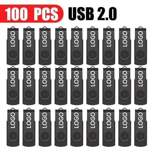 100 pièces de clé usb 128 étanche avec ,support à mémoire de 16gb,8gb,32gb,64GB,2.0 GB - Type [Black USB 2.0]-2 GO #A