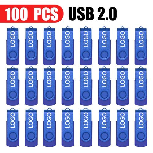 100 pièces de clé usb 128 étanche avec ,support à mémoire de 16gb,8gb,32gb,64GB,2.0 GB - Type [Blue USB 2.0]-4 GO #A