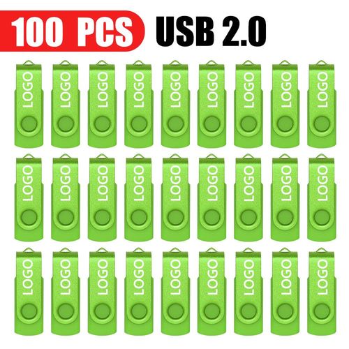 100 pièces de clé usb 128 étanche avec ,support à mémoire de 16gb,8gb,32gb,64GB,2.0 GB - Type [Green USB 2.0]-1 GO