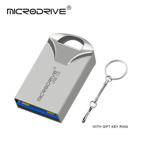 Clé USB 3.0 en métal haute vitesse,16 Go,32 Go,64 Go,128 Go,clé USB étanche,clé USB,mini clé USB avec porte-clés - Type Argent-512 GO