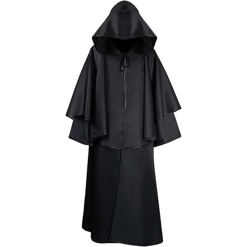 Cape Steampunk Pour Homme Avec Capuche, Costume Médiéval, Robe À Manches Longues Victorienne Pour Vampire, Costume D'halloween, Grandes Tailles Pour Hommes, Vêtements De Mort, Carnaval, Festival, Rave, Tenue De Cosplay, Performance