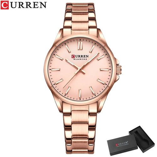 Istro Ren-Montre Classique Avec Bracelet En Acier Inoxydable Pour Femme,Montre-Bracelet À Quartz,Mains Shoes,Simple,Affaires,Mode - Type Rose Box