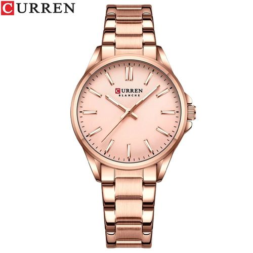 Istro Ren-Montre Classique Avec Bracelet En Acier Inoxydable Pour Femme,Montre-Bracelet À Quartz,Mains Shoes,Simple,Affaires,Mode - Type Rose