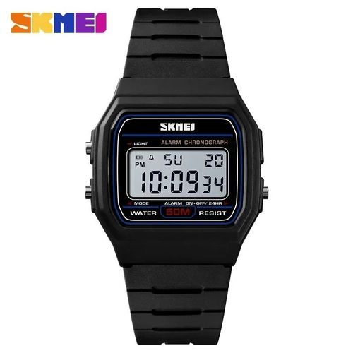 Skmei-Montre-Bracelet Numérique Étanche Pour Femme,Affichage De La Date Et De La Semaine,Montres De Sport Pour Couple,Mode Féminine,1412 - Type Black Watch