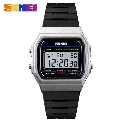 Skmei-Montre-Bracelet Numérique Étanche Pour Femme,Affichage De La Date Et De La Semaine,Montres De Sport Pour Couple,Mode Féminine,1412 - Type Silver Watch
