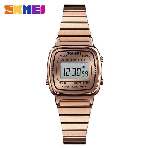 Skmei-Montre Électronique Étanche Pour Femme,Montre-Bracelet Numérique,Montres Pour Femme,Petit Reloj,Marque De Luxe,Mode Sport,1252 - Type Rose Gold