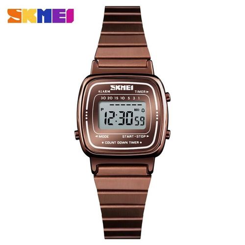 Skmei-Montre Électronique Étanche Pour Femme,Montre-Bracelet Numérique,Montres Pour Femme,Petit Reloj,Marque De Luxe,Mode Sport,1252 - Type Coffee