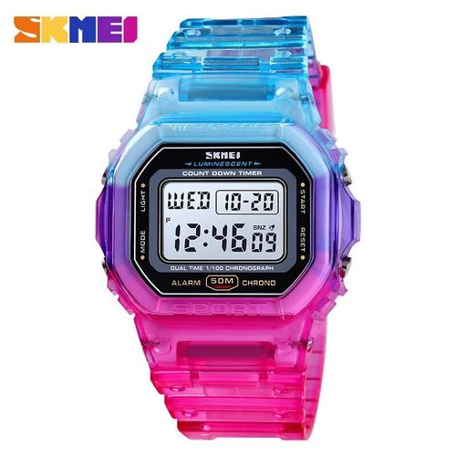 Skmei-Montre-Bracelet Numérique De Luxe Pour Femme,Étanche,Antichoc,Sport,Montre Pour Fille,Document Cool,Dame,Mode,1622,1410 - Type Bluepurplerosered