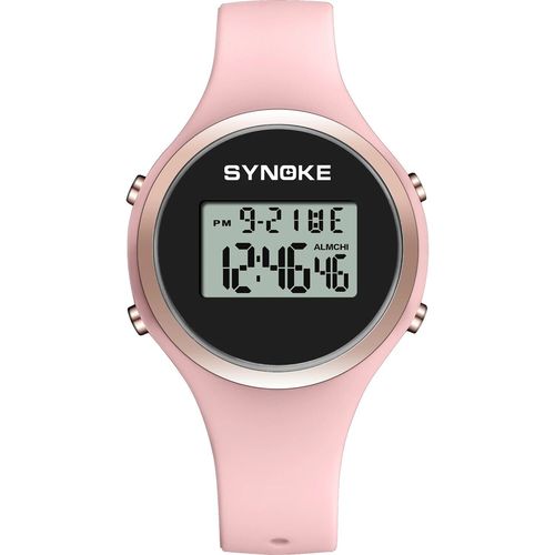 Montre Numérique Pour Fille,Montre-Bracelet De Sport Avec Alarme,Chronomètre,Chronographe,Rétro-Éclairage,Cadeaux D'anniversaire Pour Femme - Type Pink