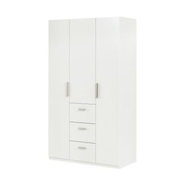 Armoire 3 Portes Effet Bois Blanc 211x52h180 Cm
