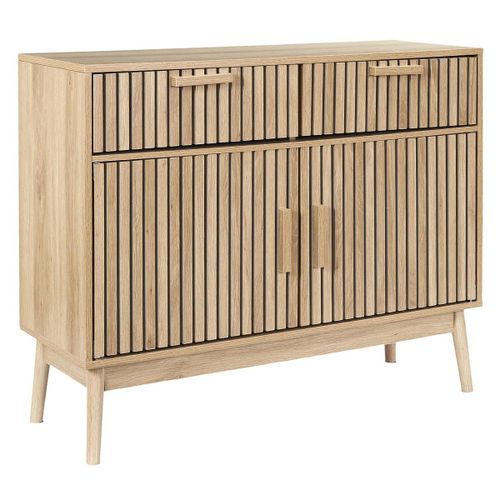 Buffet 2 Portes Effet Bois Avec Tasseaux