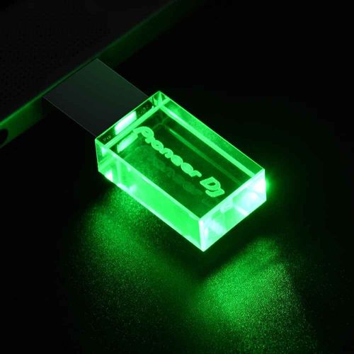 JASTER-Clé usb pionner dj,support à mémoire de 16gb 32gb 64gb 128gb 32gb,lecteur flash en cristal,couleur argent,disque u - Type With Green LED-128 Go