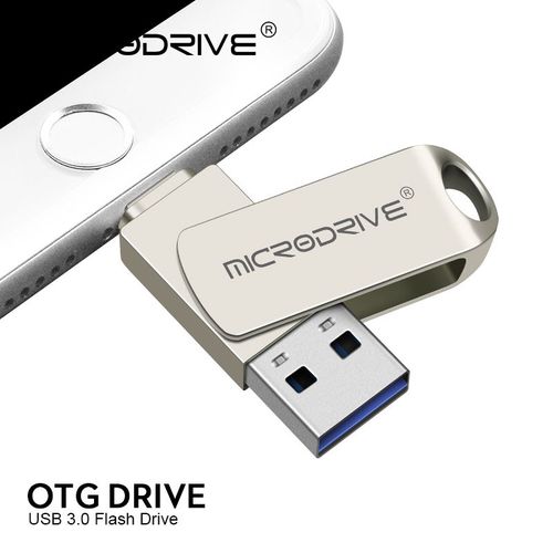 Clé USB 3.0 OTG 2 en 1 pour téléphone,support à mémoire de 64 Go,128 Go,256 Go,512 Go - Type Argent-512 GO