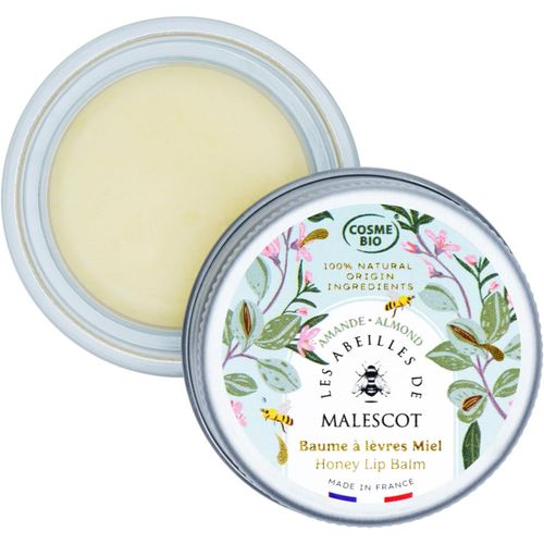 Baume À Lèvres Hydratant Au Miel Et Cire D'abeille De Nos Ruches-Parfum Amande-100% D'ingredients Naturels Et Bio,Made In France|Les Abeilles De Malescot 