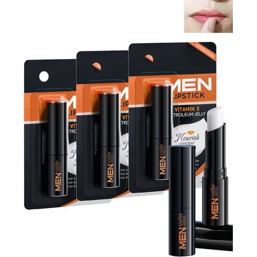 Baume À Lèvres Pour Hommes-3 Pièces Baume À Lèvres À La Vitamine E,Soin Des Lèvres Hydratant Longue Durée Pour Les Lèvres Sèches Et Gercées,Moisturizing & Nourishing Lip Balm Thanksgiving Set For Men 