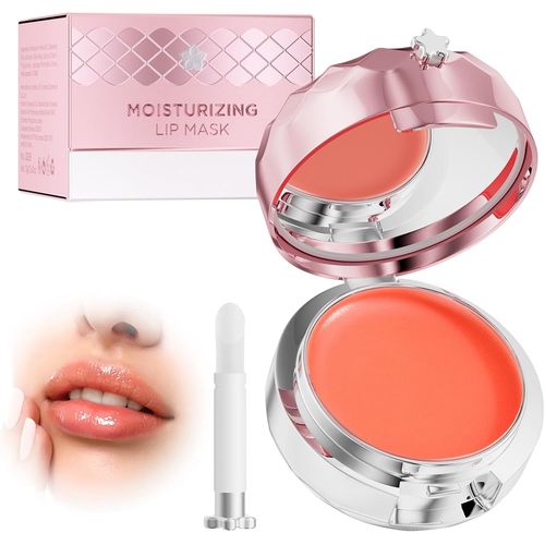 Lip Sleeping Mask,Baume À Lèvres Hydratant,Avec Pinceau À Lèvres Et Petit Miroir,Soins Pour Les Lèvres,Masque De Sommeil Pour Les Lèvres,Pour É Claircir Les Rides Des Lèvres 