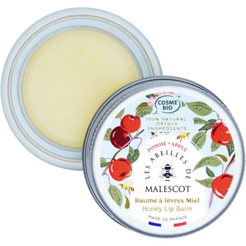 Baume À Lèvres Hydratant Au Miel Et Cire D'abeille De Nos Ruches-Parfum Pomme-100% D'ingredients Naturels Et Bio,Made In France|Les Abeilles De Malescot 