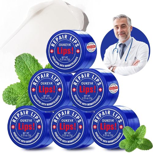 Le Baume À Lèvres Contient De La Cire D'abeille,De La Et De L'huile De Menthe,100% Naturel. Masque Médicamenteux (6pcs) 