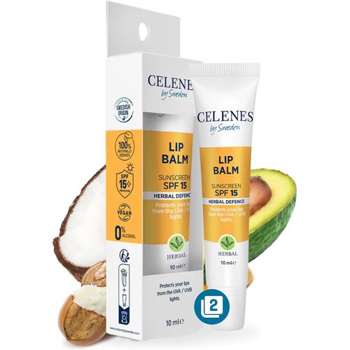 By Sweden Baume A Levre Spf 15,Baume À Lèvres D`Origine Végétale,10 Ml (Lot 2)-Baume A Levre Hydratant,Lip Balm De Soin Levre Hydratant & Protecteur,Baume À Lèvre Pour Tous Types De Peau 