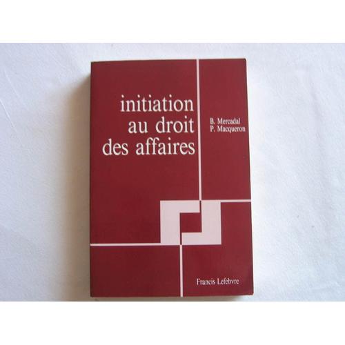 Initiation Au Droit Des Affaires